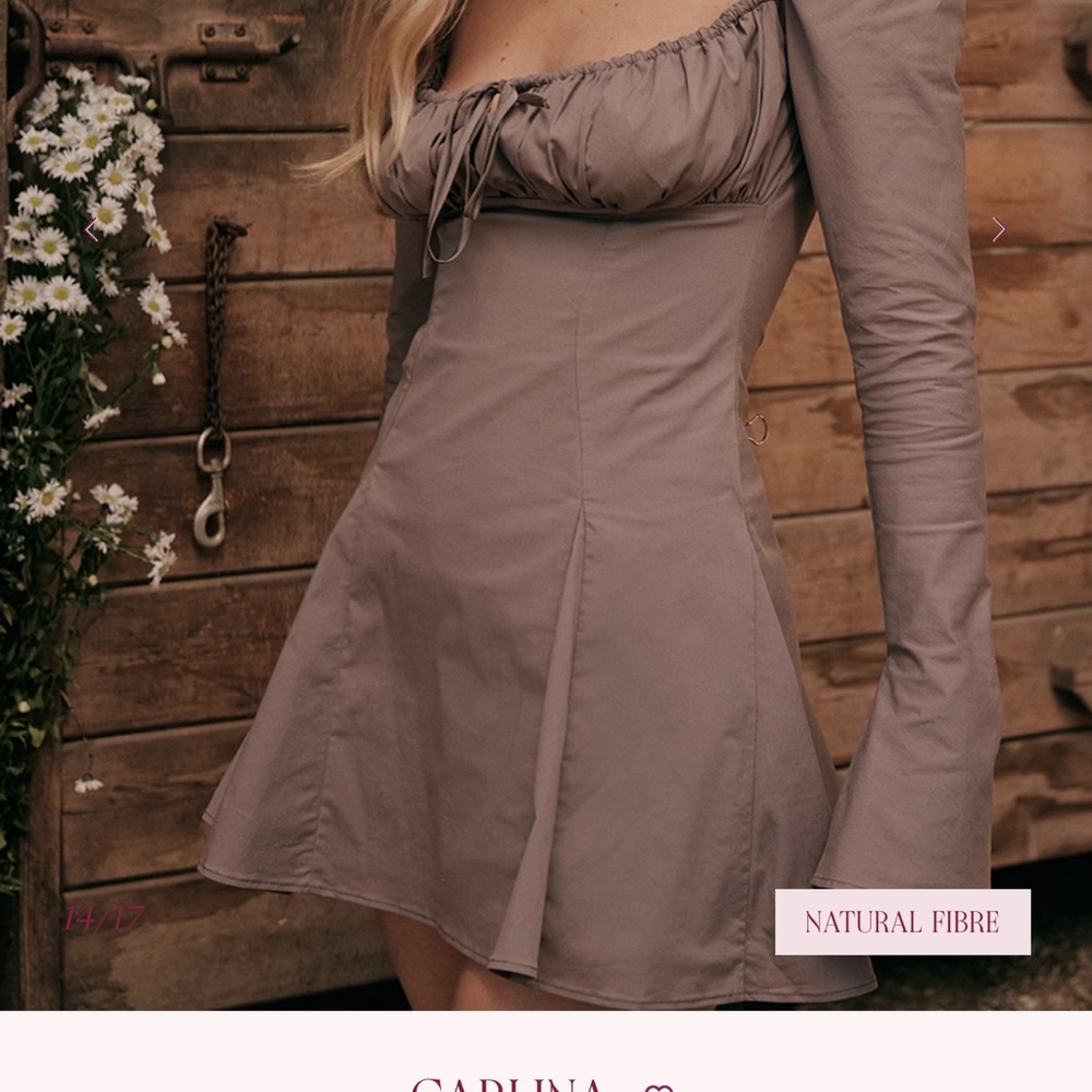 NWT House of CB CARLINA Mocha Long Sleeve Mini Dress - Picture 4 of 10
